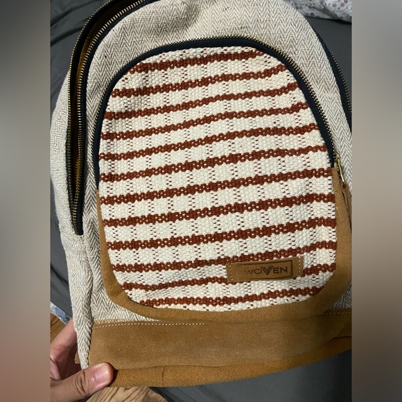 Woven Himalayan Hemp Backpack with Laptop Sleeve - Handmade In Nepal BNWOT - Picture 7 of 8